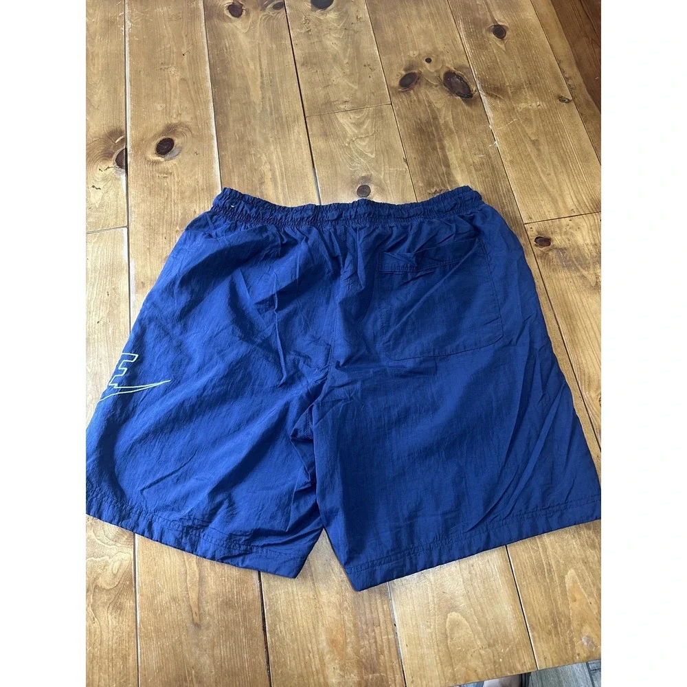 Nike Men's XL Navy Blue Nylon Activewear Shorts Drawstring Pockets Gym Relaxed